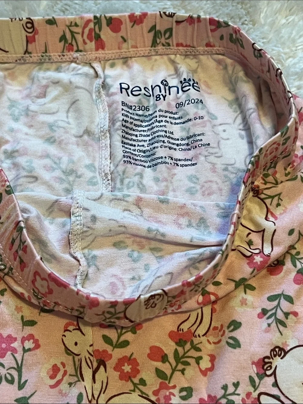 Bamboo Bunny & Floral Short Pajama Set